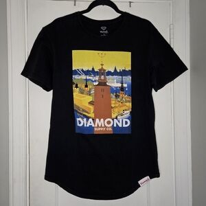 Diamond Supply Co Black Cotton Graphic T-Shirt - Men's Large